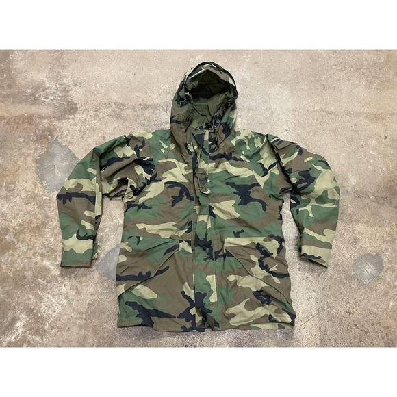 Tennier Industries, Inc. Other - Tennier ECWCS Parka Jacket Mens Medium Woodland Camo Hooded Nylon Cold Weather